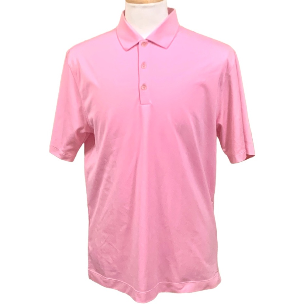 Mens Nike Golf Tour Performance Dri Fit Pink Short Sleeve Polo Shirt Large